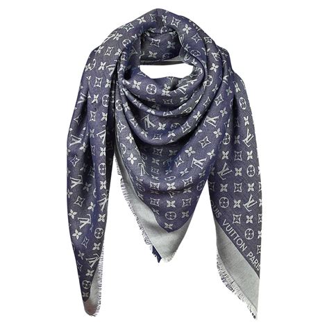 louis vuitton monogram denim scarf price|louis vuitton monogram silk scarf.